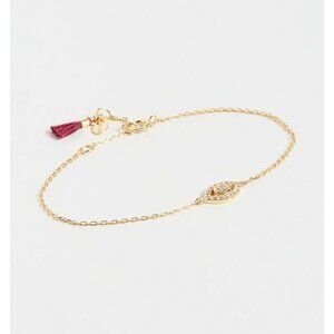 SHASHI Evil Eye Pave Bracelet in Gold One Size Womens Crystals